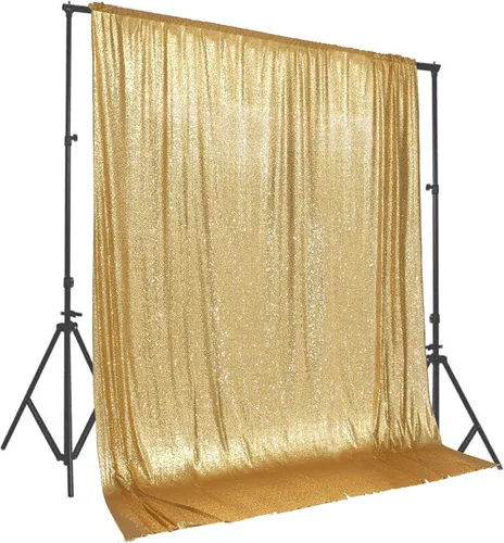 Vista 57 de PartyDelight Cortinas de Fondo de Lentejuelas 2 Paneles Negro 5 Pies x 10 Pies Telón de Fondo para Fotografía Cortina de Boda Eventos Especiales