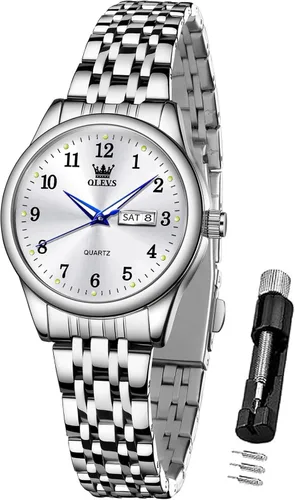 Vista 13 de OLEVS Womens Watches Stainless Steel Small Dress Fashion Luxury Watch Dorado