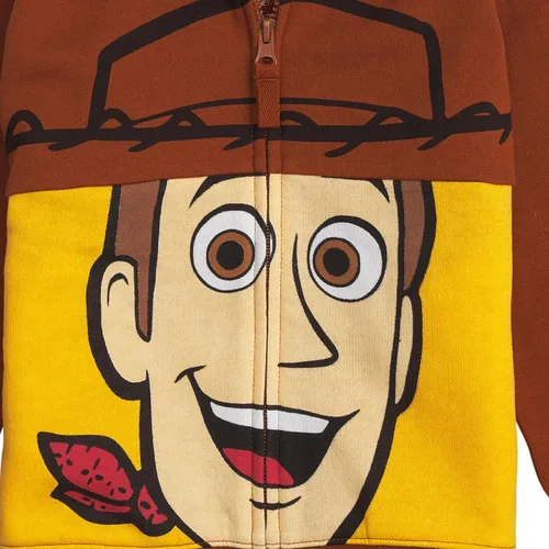 Vista 4 de Disney Toy Story Big Face - Sudaderas con capucha y cremallera de personajes Buzz Lightyear, Sheriff Woody Niños y niñas, talla unisex