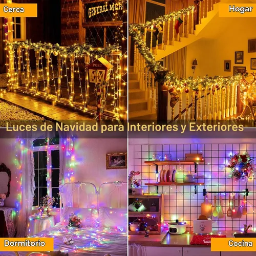 Vista 7 de Ollny Luces de Navidad, 66 pies, 200 luces LED para árbol de Navidad con 11 modos, control remoto, IP44, impermeable, cambio de color, luces