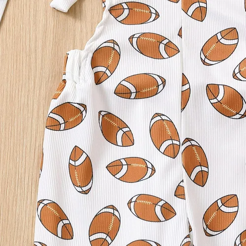 Vista 3 de Lamuusaa Traje de fútbol para niña pequeña, sin mangas, con tirantes, overoles acampanados, talla 6M-4T