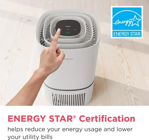 Vista 6 de Frigidaire PureA300 purificador de aire HEPA para dormitorios pequeños, cubre hasta 850 pies cuadrados, filtración de 3 etapas, certificación Energy