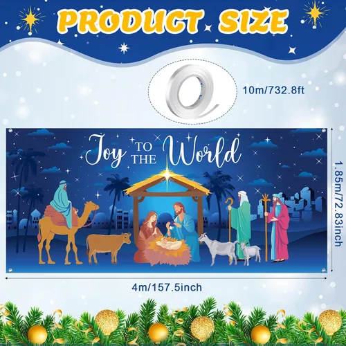 Vista 2 de Buryeah Decoración navideña para puerta de garaje, 6 x 13 pies, cubierta de Navidad para puerta de garaje, telón de fondo grande para decoraciones