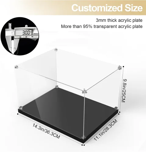 Vista 4 de Vitrina acrílica para Lego 76419 Castillo de Hogwarts, caja de protección a prueba de polvo, ajuste personalizado, 98% de transparencia