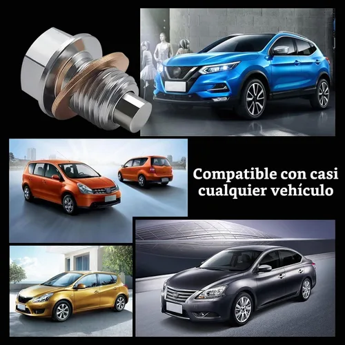 Vista 4 de 1 tapón de drenaje de aceite de motor de aluminio, perno de tuerca de drenaje de sumidero, con 5 pernos de arandela de repuesto a prueba de fugas