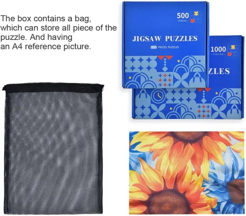Vista 7 de Sunflower Jigsaw Puzzles 500 Pieces for Adults with Mesh Storage Bag 2011827