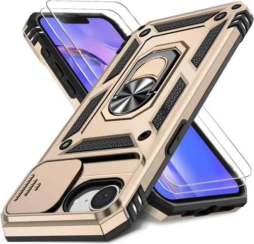 Vista 56 de Funda HakkTaoo para iPhone 13/iPhone 14 de 6.1 Pulgadas con Funda Deslizante para Cámara + Protector de Pantalla (2 Paquetes), Funda Protectora a