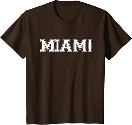 Vista 34 de Camiseta de regalo deportiva estilo universitario Miami Florida, Negro, S