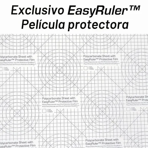 Vista 2 de Lámina de plástico transparente de policarbonato de 12 x 12 x 0.118 pulgadas (1/8 pulgadas), exacta con película EasyRuler, resistente a roturas