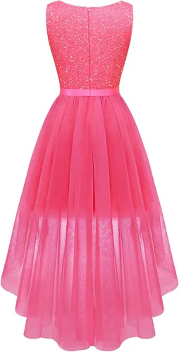 Vista 6 de BeryLove - Vestido formal, sin mangas, con encaje, holgado y por debajo de la rodilla para mujer, para fiesta, verano, boda y cóctel