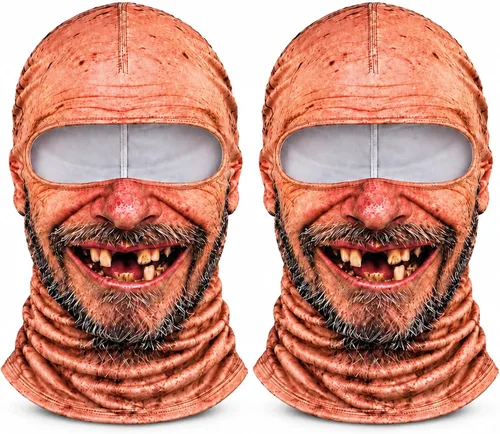 Vista 16 de Realistic Funny Ski Mask for Men Women, Old Man Frosty Face Ski Mask #A3