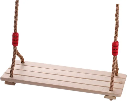 Vista 7 de Juego de columpios de madera con asiento antideslizante y cuerda de nailon grueso para adultos, columpio colgante para interiores y exteriores