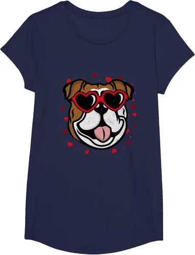 Vista 24 de Bulldog Valentine - Camiseta para amantes de las gafas de sol para perros, Negro