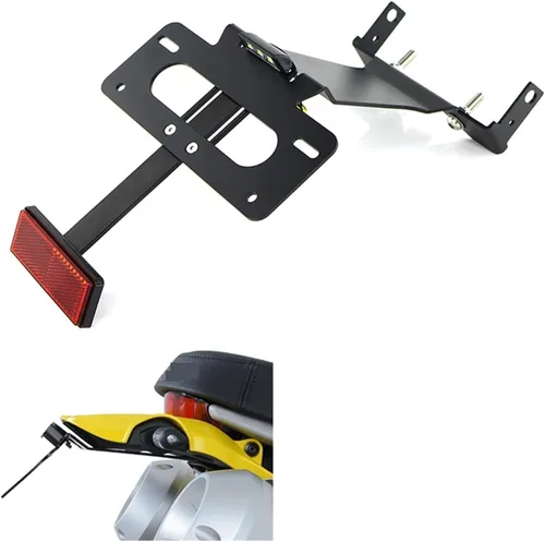 Vista 2 de Rear Tail Tidy Fender Eliminator Kit License Plate Holder Bracket CNC Fit Compatible with Ducati Scrambler 1100 2018 2019 2020 2021 2022