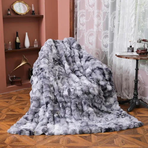 Vista 46 de UKELER - Manta de lana de búfalo a cuadros para sofá de 60 x 50 pulgadas - Ultra suave, afelpada, de franela, forro polar, sherpa, para niños