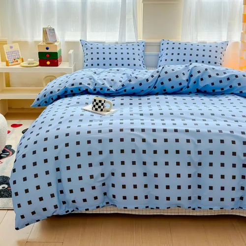 Vista 8 de LIWHENHAO Juego de funda de edredón a rayas arcoíris tamaño individual 100% algodón ropa de cama colorida azul rojo negro rayas de grafiti sobre