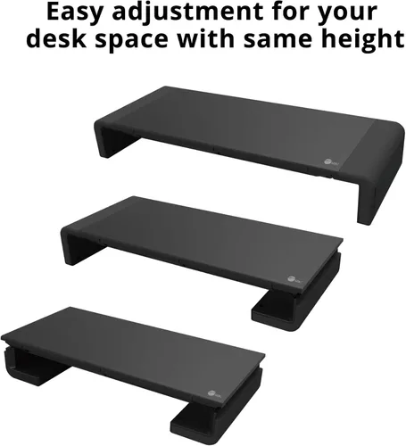 Vista 7 de SIIG Soporte elevador para monitor de computadora y portátil con soporte para teléfono, ancho ajustable en ambos lados, soporta hasta 55 libras