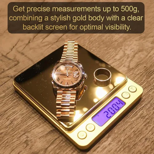 Vista 2 de Street Kingz Gold - Báscula digital para joyería, báscula de alimentos de alta precisión de 17.64 oz con conversión de unidades múltiples y conteo