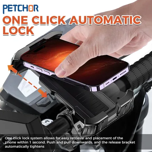 Vista 2 de Soporte para teléfono de motocicleta, soporte para manillar de bicicleta, soporte para teléfono celular de motocicleta, compatible con iPhone de 4.7