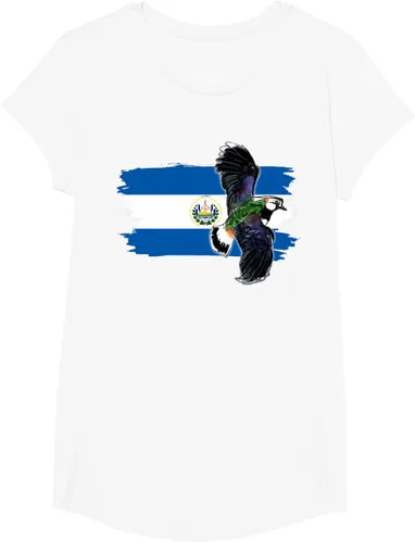 Vista 22 de Camiseta con la bandera de El Salvador, mapa de El Salvador, camiseta de Salvador para mujer, Negro