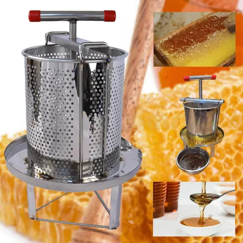 Vista 4 de Máquina de prensa de miel de malla, extractor de cera de abeja, prensador de miel de frutas, extractor de miel de malla de acero inoxidable