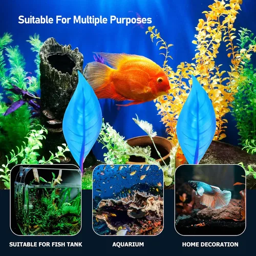 Vista 8 de Ipetboom Betta Fish Beds, 2pcs Betta Fish Hamaca Acuario Camas de descanso Betta Fish Cama de hojas de descanso