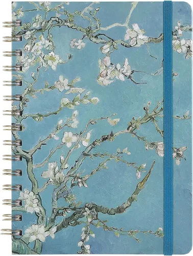 Vista 14 de Cuaderno/diario rayado: diario forrado con papel grueso de primera calidad, 8.5 x 6 pulgadas, cuaderno rayado universitario, con exquisito bolsillo
