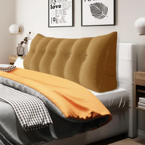 Vista 33 de Almohada de cuña acolchada de 8 libras para cabecero, posicionador corporal en forma de triángulo, almohada de lectura para la cama, almohada