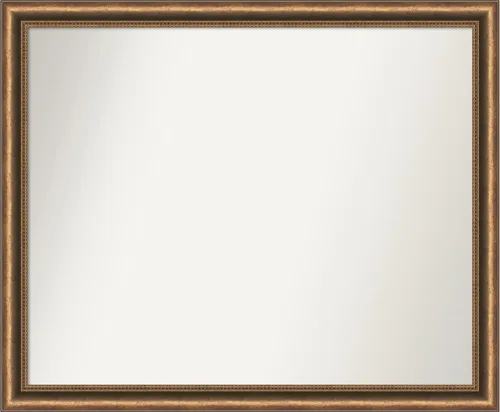 Vista 16 de Amanti Art Espejo de baño de bronce para sobre fregadero, 24 x 24 pulgadas, espejo de tocador cuadrado estrecho de bronce Manhattan, marco de madera