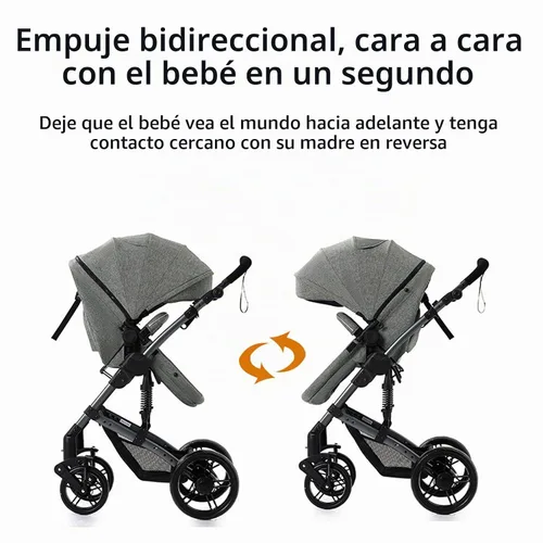 Vista 6 de Cochecito de bebé, cochecito de bebé, 2 en 1, plegable, portátil, cómodo, para bebés de 0 a 36 meses (588-BG)