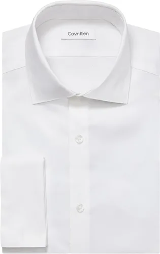 Vista 3 de Calvin Klein Men's Dress Shirt Slim Fit Non Iron Stretch Solid French Cuff
