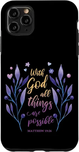 Vista 13 de with God All Things are Possible Matthew 19:26 Christian Case for iPhone 16