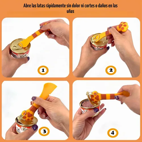 Vista 2 de Joyinjojo 2 Pack Cuchara para Comida de Perro y Gato, Linda Cuchara Abrelatas de Silicona con Forma de Pata de Mascota para Comida Húmeda y Enlatada