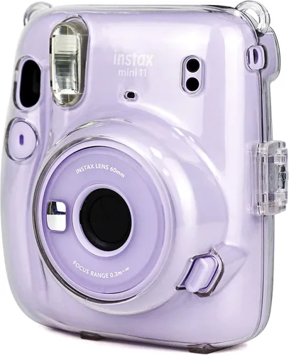 Vista 3 de EpicGadget Funda para Fujifilm Instax Mini 11 - Funda protectora de PVC duro transparente y portátil para cámara con correa de hombro ajustable
