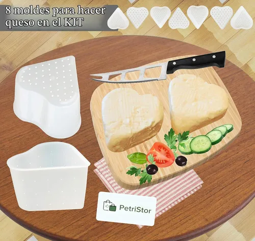 Vista 5 de PetriStor Molde de queso suave para queso de 8 piezas, 1/3 cuartos de galón, molde de queso suave para hacer queso, suministros caseros para hacer