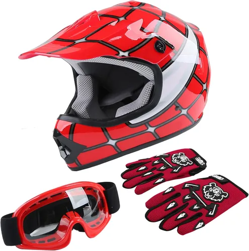 Vista 21 de TCT-MOTORPARTS DOT - Casco de motocross para niños y jóvenes, casco de cara completa para motocross, ATV, todoterreno, casco de cuatro ruedas