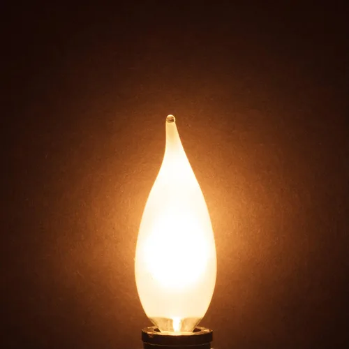 Vista 6 de Simba Lighting Candelabro CA10 con punta de llama esmerilada de 25 W, base E12 (paquete de 12) bombillas incandescentes decorativas de 120 V