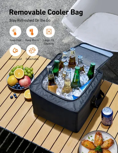 Vista 2 de AstroAI Organizador de maletero grande para coche todoterreno, camión, camioneta, caja de almacenamiento portátil plegable con bolsa enfriadora