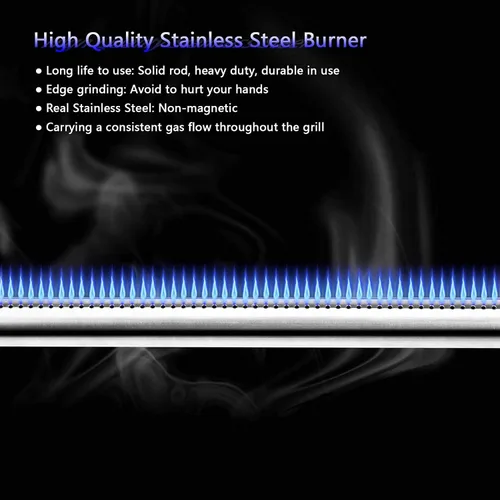 Vista 5 de Uniflasy 7639 7638 Rejillas de cocina de 17.3 pulgadas 69787 Tubos quemadores de parrilla de 18 pulgadas para Weber Spirit y Spirit II 300 Series