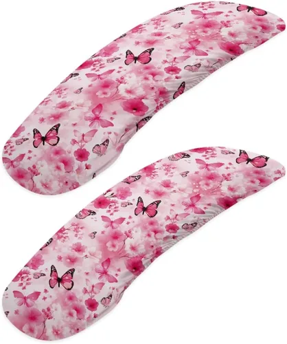 Vista 35 de Fundas para reposabrazos de silla de escritorio con estampado de estrellas de gato, 2 fundas elásticas para reposabrazos de silla de oficina, a