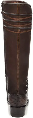 Vista 5 de Cuadra Botas altas para mujer en piel auténtica con cremallera, color marrón