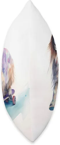Vista 2 de Skateboarding Goat Adventurous Goat On Skateboard Monopatín de cabra, animal, almohada deportiva, 16x16, multicolor