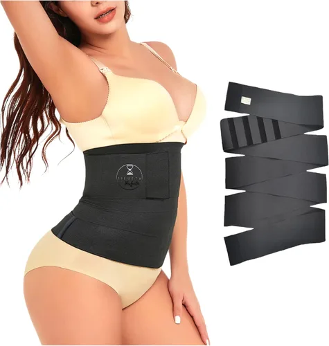Vista 2 de Silueta Perfecta Faja Moldeadora y reductora para mujer, Envoltura de cintura, Faja Recuperación Posparto, Cinturón de Sauna., Negro