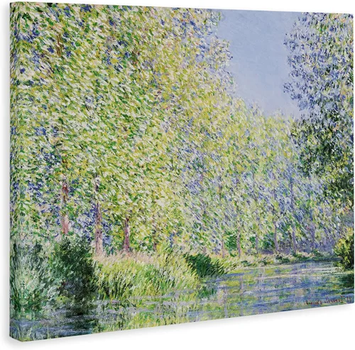 Vista 3 de Stupell Industries 'Epte River Claude Monet Classic ', lienzo artístico, 20 x 16 pulgadas, fácil de colgar y resistente, fabricado en Estados