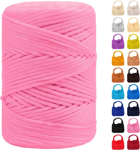 Vista 11 de Cordón de macramé de poliéster de 1/8 pulgadas x 169 metros, cordón de macramé trenzado de polipropileno, hilo de poliéster para tejer bolsos
