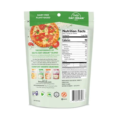 Vista 2 de Daiya, Trituras de queso vegano estilo mozzarella sin lácteos, 7.1 onzas