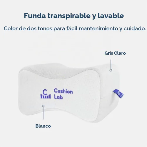 Vista 6 de Cushion Lab Almohada ortopédica extra densa para la rodilla para aliviar el dolor de espalda, dolor de piernas, cadera, embarazo, ciática y dolor