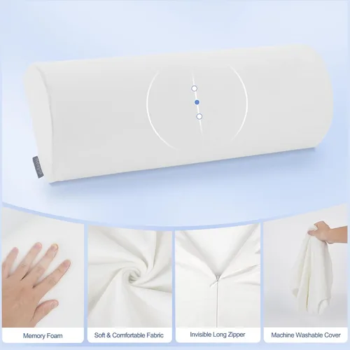 Vista 4 de Almohada de rodilla para dormir de espalda, almohada de espuma viscoelástica para piernas, almohada debajo de la rodilla para dormir, almohada