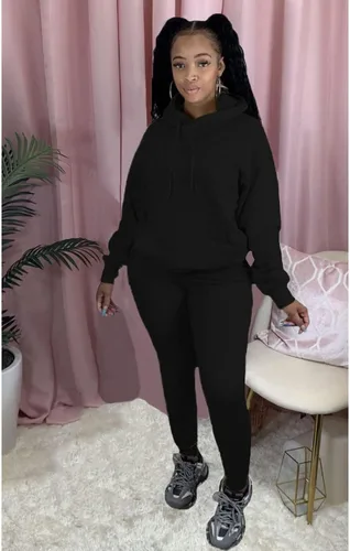 Vista 4 de Alunzoem Conjunto deportivo para mujer, 2 piezas, sudadera con capucha