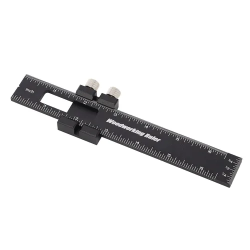 Vista 4 de Regla de carpintería, regla de tope deslizante de aleación de aluminio para medición de taller (6 pulgadas)